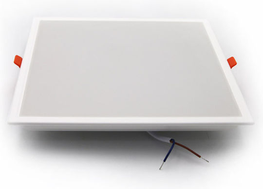 Adeleq Pătrat Încastrat Panou LED Putere 24W cu Alb Cald Lumini 21.8x21.8cm.