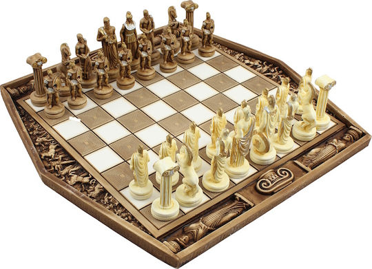 Olympische Götter Handgefertigtes Schach mit Schachfiguren 28,2x28,2cm