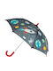 Stephen Joseph Kids Curved Handle Umbrella Space with Diameter 56cm Gray