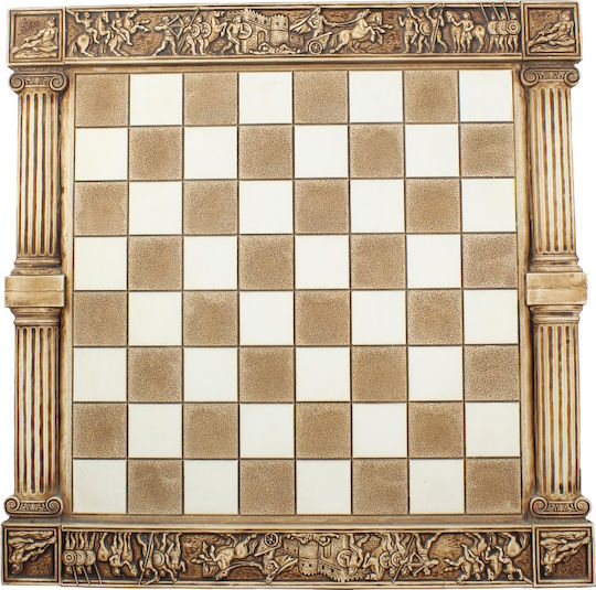 Trojanischer Krieg Handgefertigtes Schachbrett 38,5x38,5cm