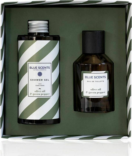 Blue Scents Olive Oil & Green Pepper Men's Fragrance Set with Eau de Toilette 2 Pieces
