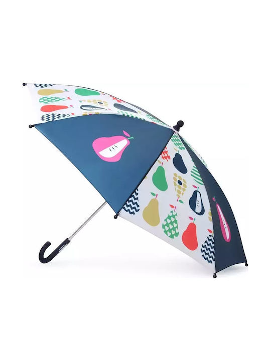 Penny Scallan Kids Curved Handle Umbrella Pear Salad with Diameter 80cm Blue