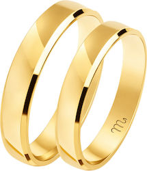 Maschio Femmina Slim SL09 Set Wedding Rings Made of 14K Gold
