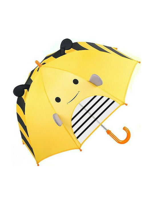 JIPILI 3D Bee Curved Handle Yellow Kids Umbrella