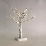 Aca Christmas Decorative Snowy Illuminated Wood Tree Natural Appearance 45cm IP20 Battery White