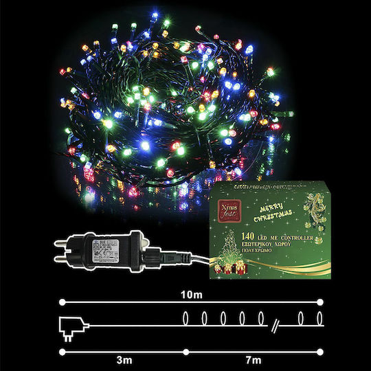140 Λαμπάκια LED 10μ. Πολύχρωμα σε Σειρά