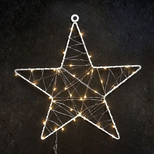 Aca Metal Illuminated Christmas Decorative Pendant Star 26.5x1x28cm White