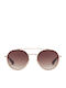 Hawkers Gen Women's Sunglasses with Rose Gold Metal Frame and Brown Lenses