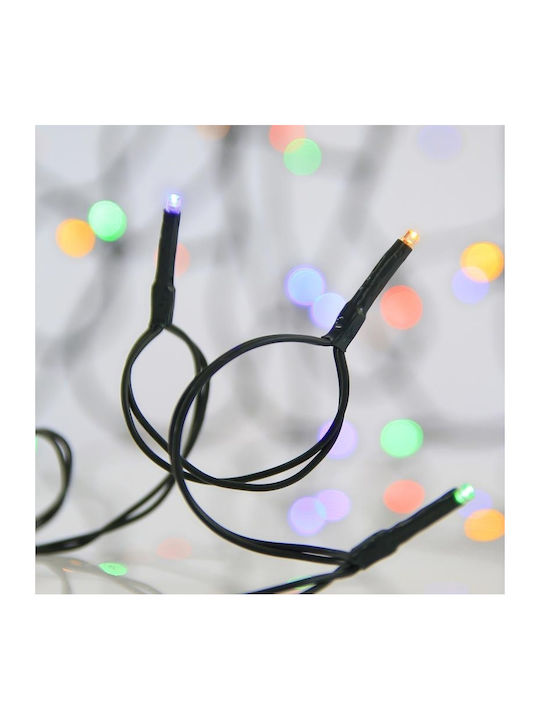 20 Weihnachtslichter LED 1.9für eine E-Commerce-Website in der Kategorie 'Weihnachtsbeleuchtung'. Mehrfarbig Batterie vom Typ Zeichenfolge mit Grünes Kabel und Programmen Eurolamp