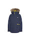 Trespass Kids Parka Long Hooded Navy Blue