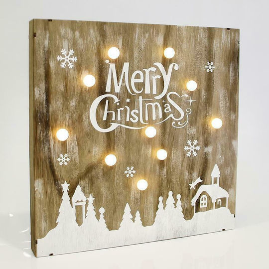 Eurolamp Illuminated Christmas Wooden Figure Frame Beige Frame Beige 30x30x5cm