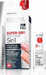 Eveline 5 În 1 Top Coat Uscare Rapidă 12ml