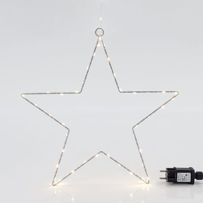 Eurolamp Χριστουγεννιάτικο Διακοσμητικó Κρεμαστό Αστέρι Φωτιζόμενο Πλαστικό Λευκό