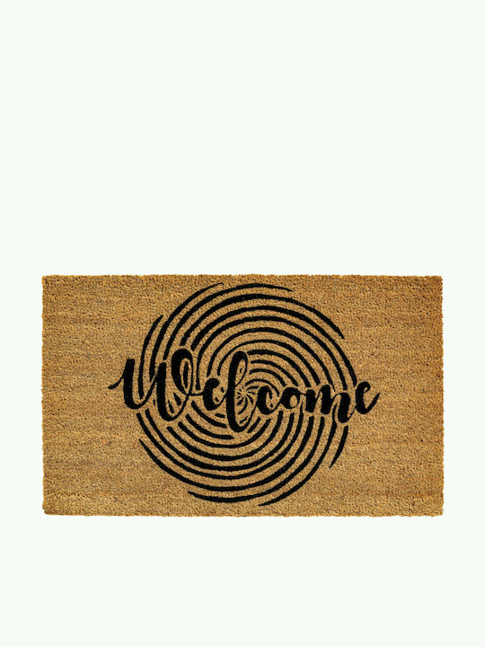 Sdim Coconut Fiber with Non-Slip Underside Doormat 628 Welcome Circle 45x75cm 15mm Thickness