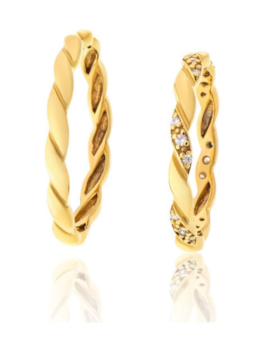 Fa Cad'oro Ehering-Set aus Gelb Gold 14K mit Zirkon