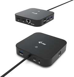 i-tec Stație de andocare cu USB-C DisplayPort 4K PD Ethernet (C31DUALDPDOCKPD)