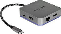 DeLock USB-C Docking Station με HDMI 4K PD Ethernet (87742)