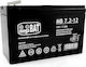 Megabat MB 7.2-12 UPS Battery with Capacity 7.2Ah and Voltage 12V 1pcs