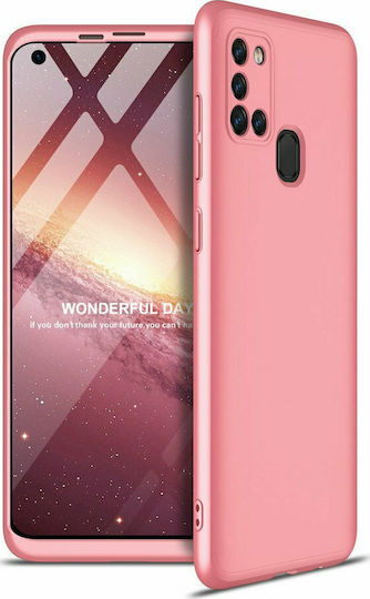 GKK 360 Full Cover Πλαστικό Ροζ Χρυσό (Galaxy A21s)