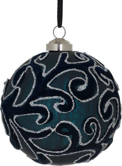 Set 6 Glasartige Blaue Kugel Ornament 8cm