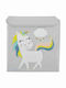 Potwells Children's Folding Storage Box made of Fabric Unicorn Gray 33x32x32cm 1pcs