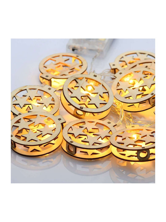 10 Lights LED 1.35m. Warm White Battery in String 1pcs