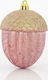 Hanging Ornament Acorn Plastic Pink 18.9x8.4cm Set 3pcs