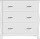 London Baby Dresser with 3 Drawers White 94x51x102cm