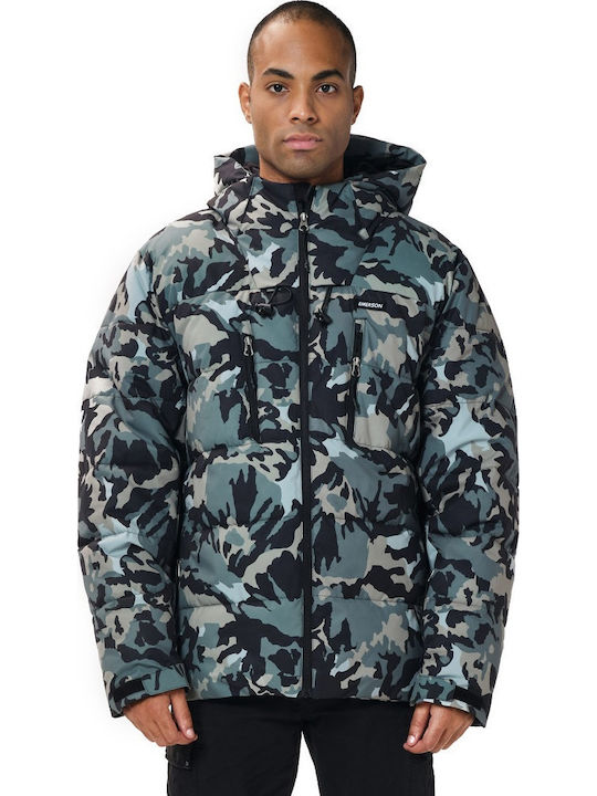 Geacă de Iarnă Puffer Waterproof Olive Camo