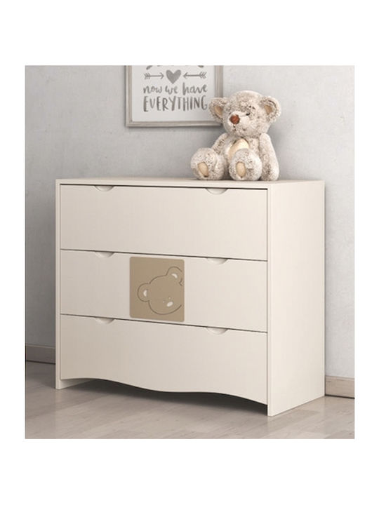 Winnie Baby Dresser with 3 Drawers White 94x51x88cm