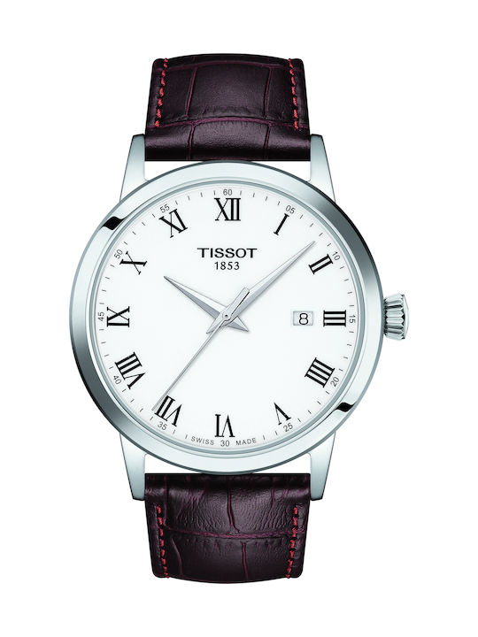 Tissot Classic Dream Ρολόι Χρονογράφος Μπαταρίας με Καφέ Δερμάτινο Λουράκι