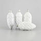 Hängendes Ornament Kiefer Kunststoff Weiß 4x9cm Set 4Stück