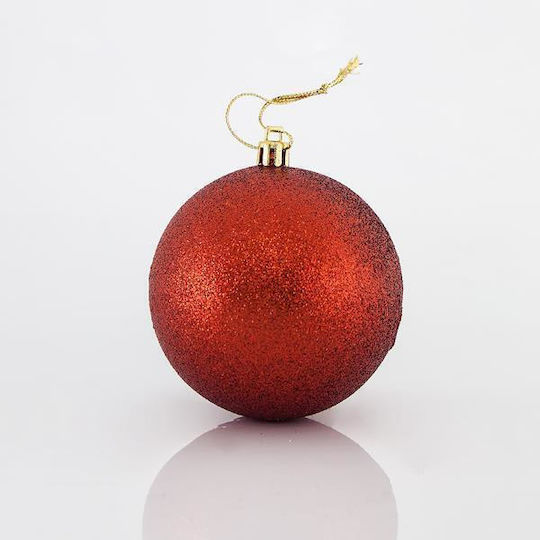 Set 6 Red Plastic Balls 8cm Set 6 Red Plastic Balls 8cm