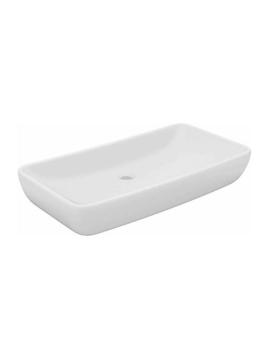 vidaXL Pe blat Lavoar Ceramică 71x38x13.5cm Alb