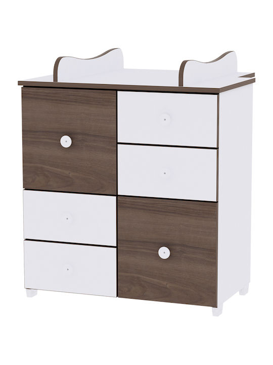 Baby Dresser with 4 Drawers White Walnut 83x47x...