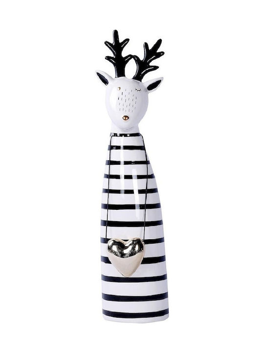 Espiel Christmas Ceramic Figure Reindeer White Length 9cm