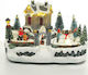 Aca Christmas Illuminated Decorative Village White with Battery with Music and Movement 32x23x19cm.