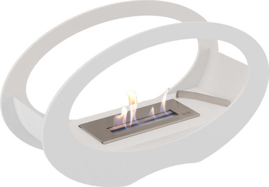 Kratki Echo Tuv Indoor Floor Bioethanol Fireplace White 50x16.2x29.06cm