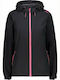 CMP Women's Short Sports Jacket Waterproof and Windproof for Winter with Hood Black