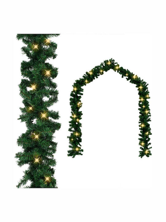 vidaXL Weihnachtliche Girlande Beleuchtet Plastik Grün 2000cm 1Stück 20m LED