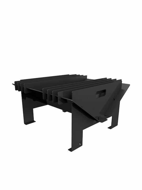 Kratki Kamin Draußen Metallisch Schwarz 58x58x32.5cm