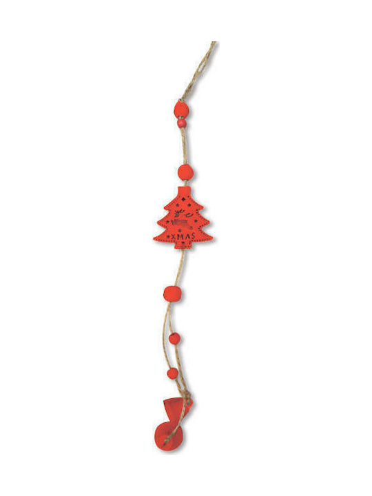 Christmas Metallic Tree Ornament Red 6x43cm