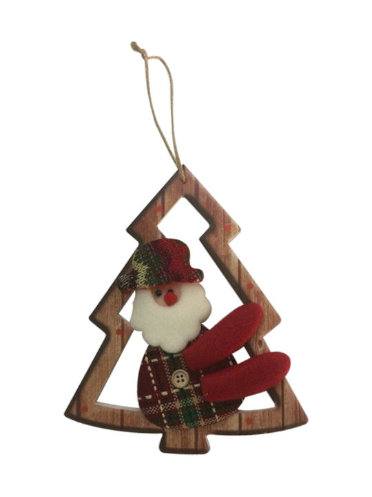 Christmas Wooden Tree Ornament Multicolour 4x20cm