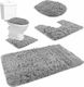 Non-Slip Bath Mats Set Toilet 00008312 Grey 3pcs