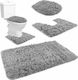 Rutschfest Set Badematten Synthetisch Toilette 00008312 Grey 3Stück