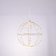 Aca Illuminated Christmas Metal Figure Ball Silver 20x20x20cm