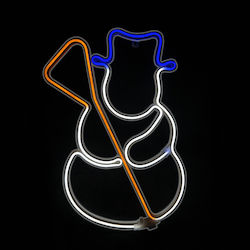 Aca Christmas Plastic Outdoor Illuminated SNowman Figure Multicolour with Light Tube 53x53x37cm