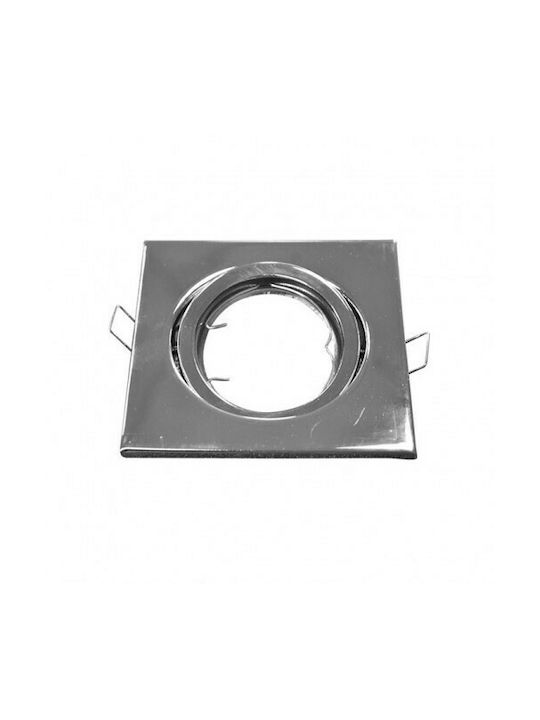 V-TAC Platz Metallisch Rahmen für Spots GU10 MR16 verstellbar Silber 8.2x8.2cm.