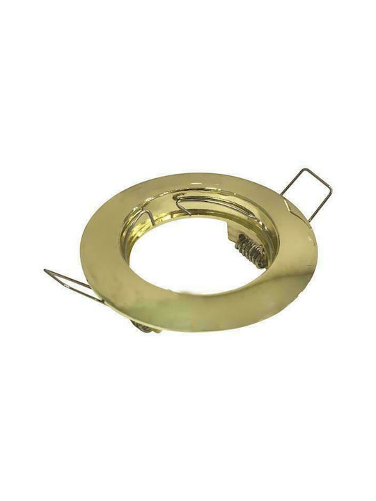 Eurolamp Кръгла Металик Вграден Спот с Цокъл GU10 PAR16 в Златен цвят 8x8см