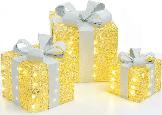 Aca Illuminated Christmas Figure Box Silver Length 30cm 3pcs